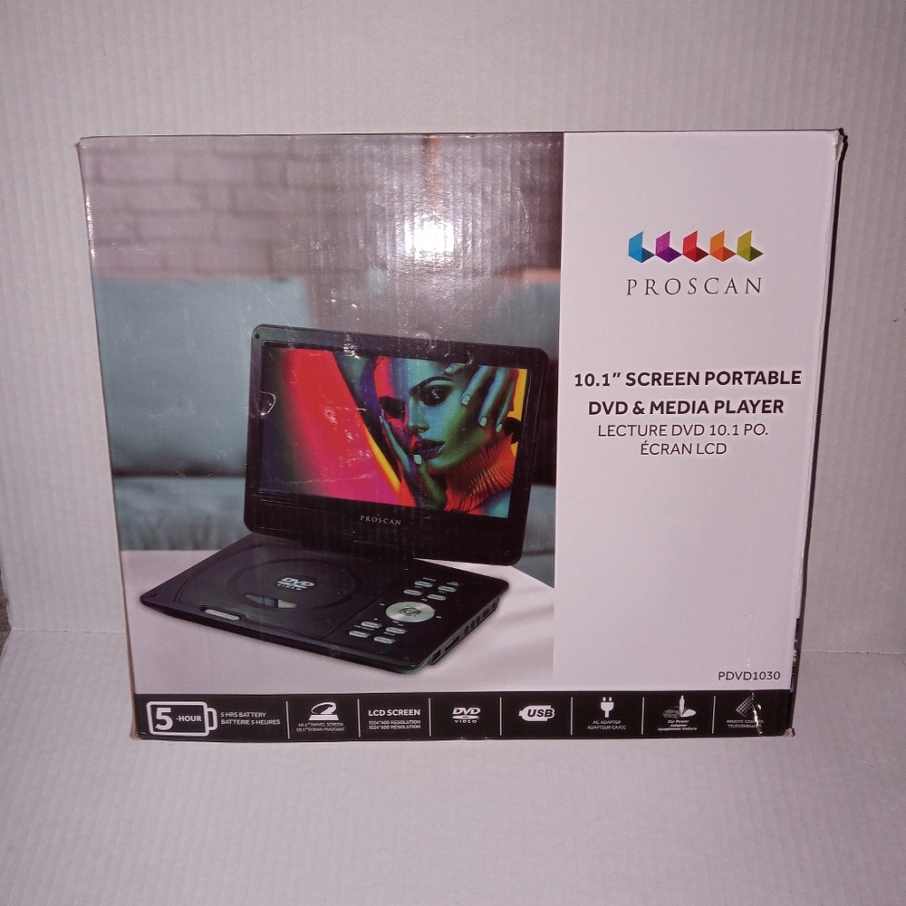 Proscan 10.1" Screen Portable DVD & Media Player